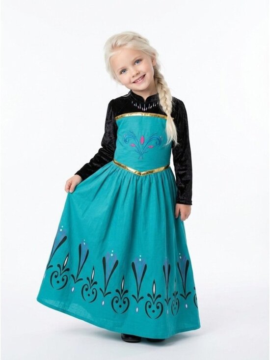 None Dresses & Skirts - Girls Elsa Inspired Princess Dress Costume with Cape (Size 4)